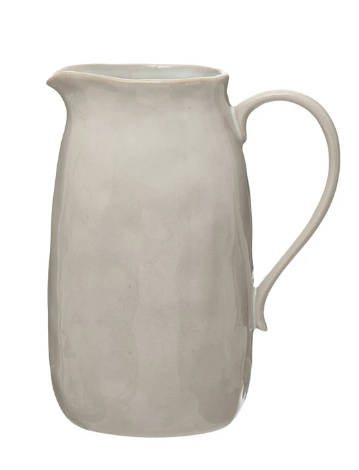 White Stoneware Pitcher